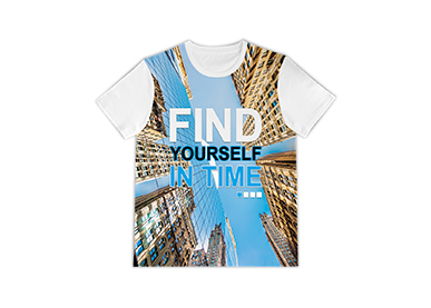 Белая мужская футболка с принтом «Find yourself in time»